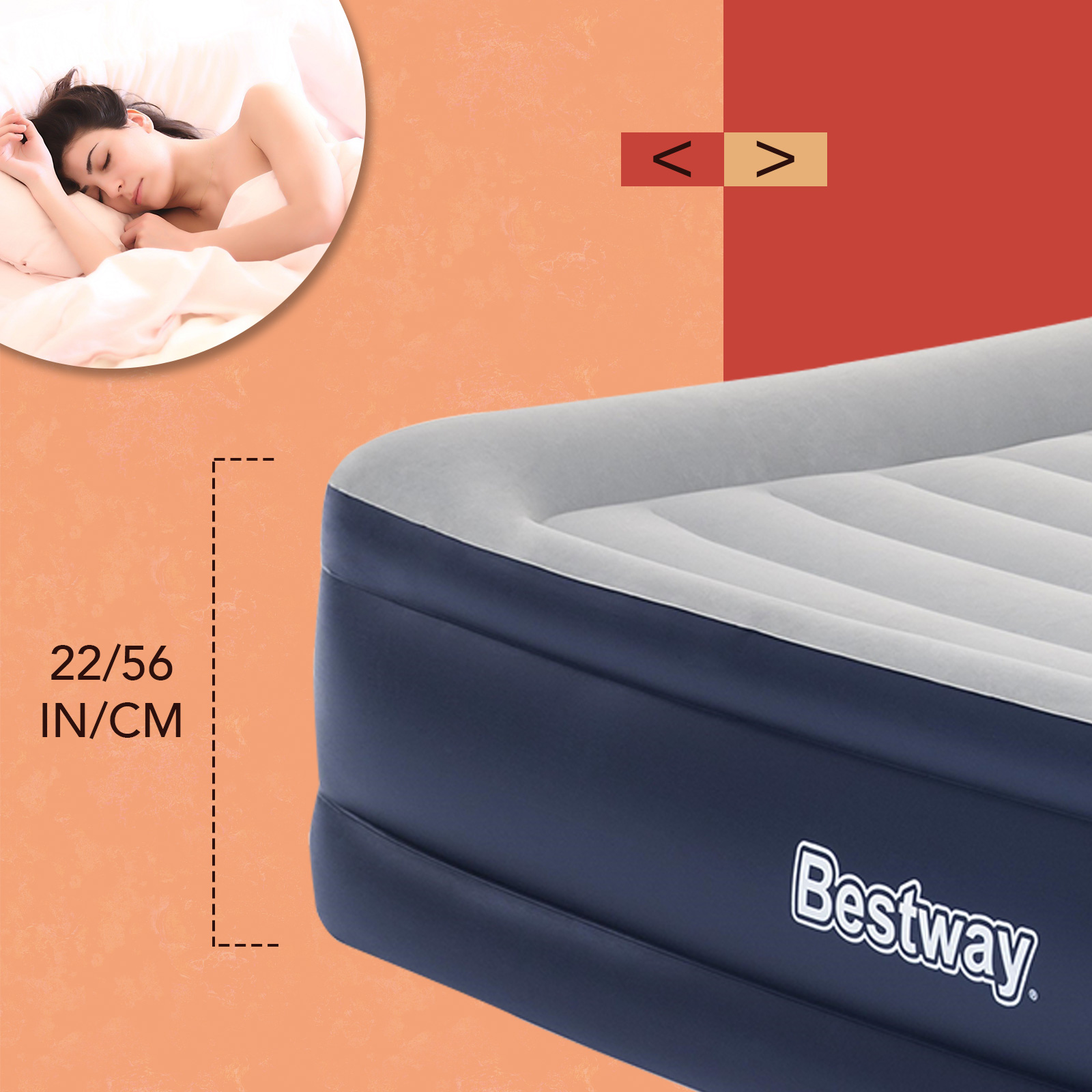 Bestway Inflatable King Air Mattress Builtin AC Pump Outbax